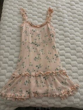 Forever 21 Pink Floral Ruffle Mini Dress
